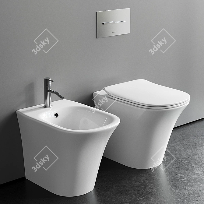 Antonio Lupi Cabo Collection: Ceramic WC & Bidet 3D Model - 3dskymodels.org