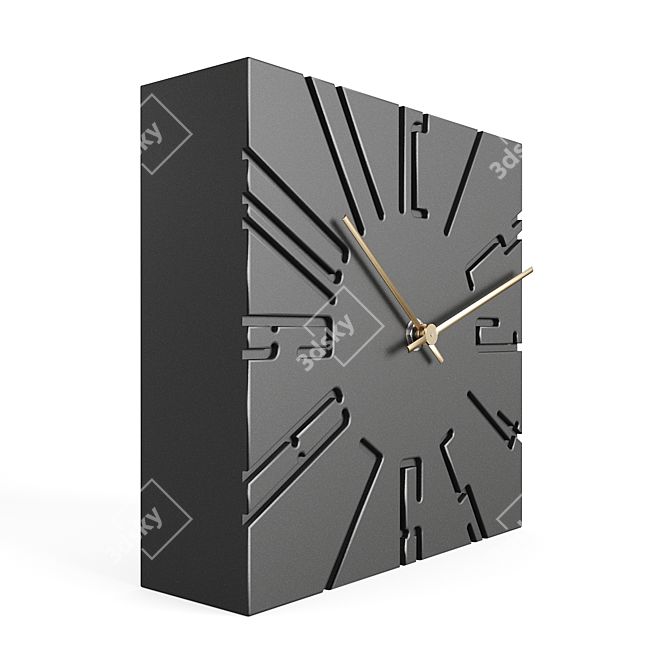 Modern Table Clock with Dual Color Options 3D model image 4