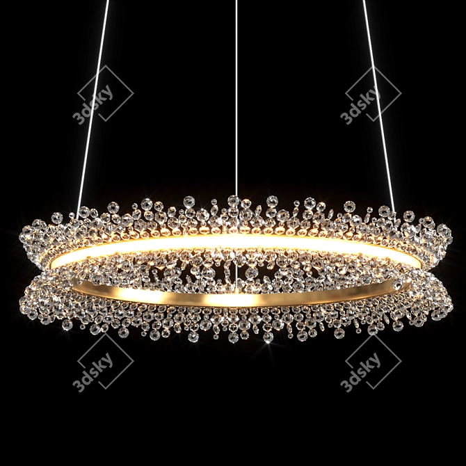 Thera's 4-Ring Crystal Chandeliers 3D model image 1