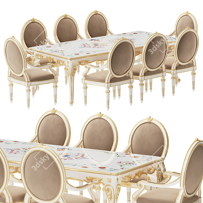 Elegant Pranzo Dining Table: Andrea Fanfani 3D model image 2