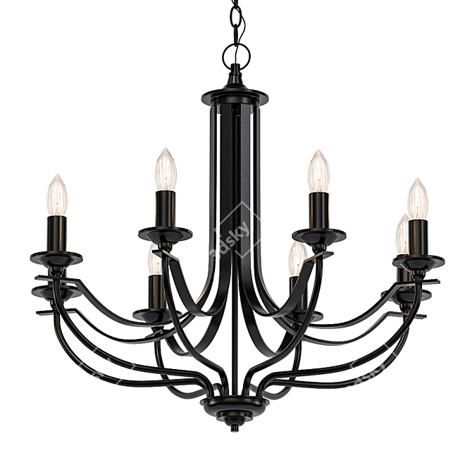 Elegant Cannes 8-Light Chandelier 3D model image 1