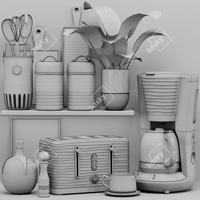  Modern Kitchen Essentials 3D model image 4