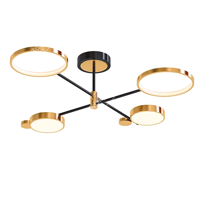 Elegant Nordic Style Gold Pendant 3D model image 1