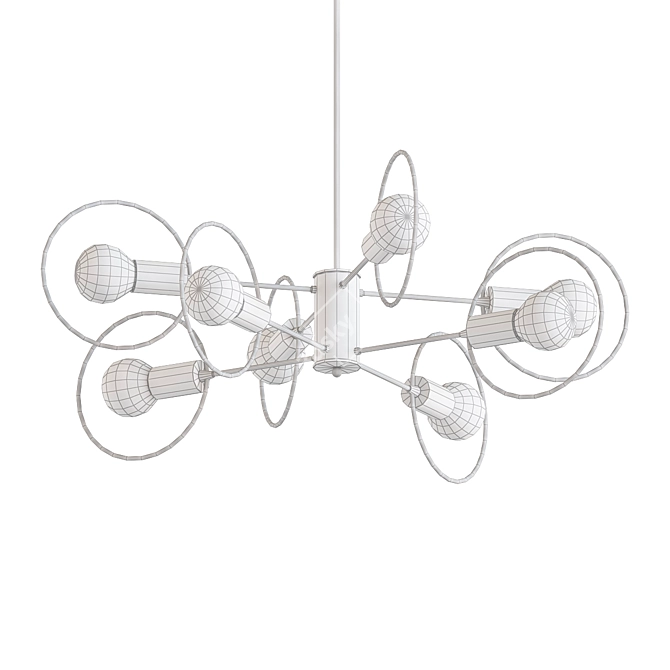 Scandinavian Crystal Pendant Chandelier 3D model image 2