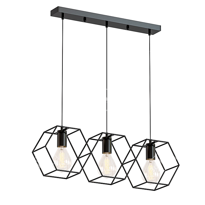 Industrial Wire Cage Pendant Light 3D model image 1