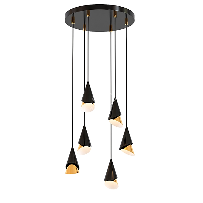 Lucio Black and Gold Chandelier 3D model image 1