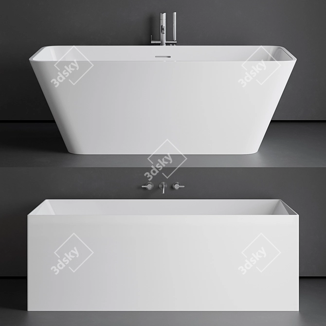 Luxury Bathtub Set: Treesse VIVA & ILIA 3D model image 1