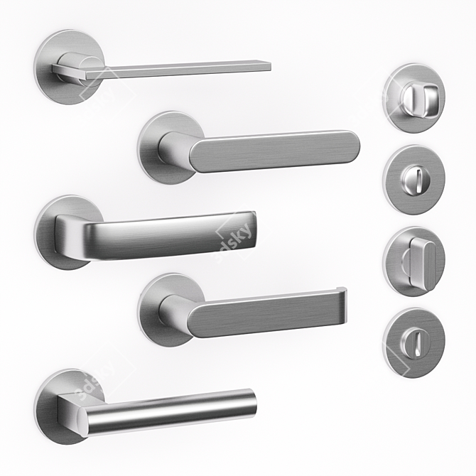 Olivari Door Handles Collection: Open, Icona, Diva 3D model image 3