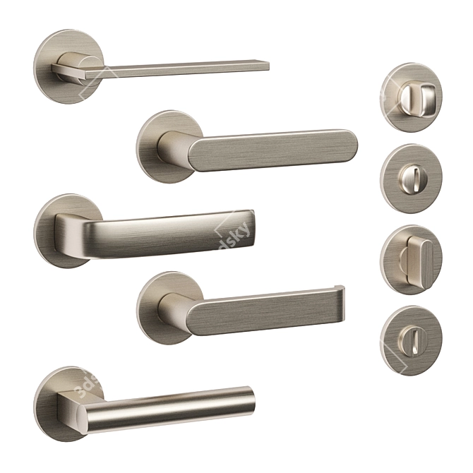 Olivari Door Handles Collection: Open, Icona, Diva 3D model image 6