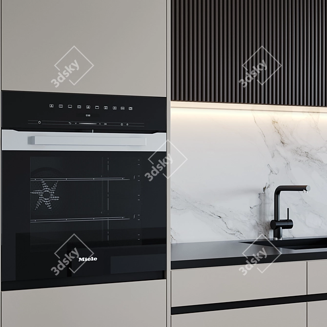 Stylishly Sleek Kitchen Upgrade 3D model image 5