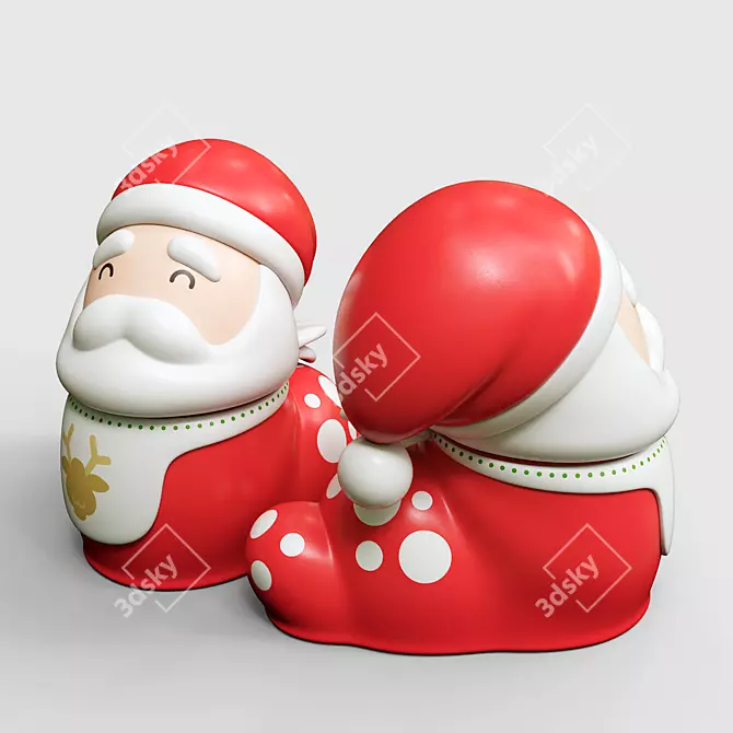 Wobi Santa Claus Figurine: Festive Holiday Decor 3D model image 2