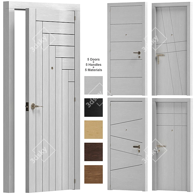 Versatile Designer Interior Doors 3D model image 1