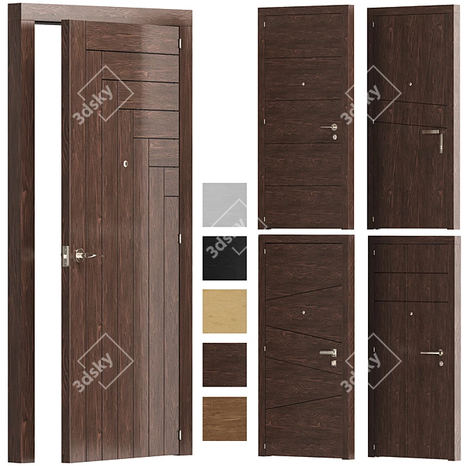 Versatile Designer Interior Doors 3D model image 4