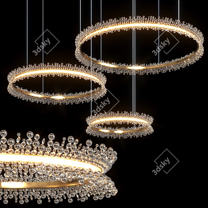 Thera 02 Triple & Double Ring Chandelier 3D model image 1