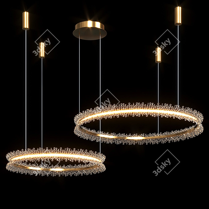 Thera 02 Triple & Double Ring Chandelier 3D model image 2