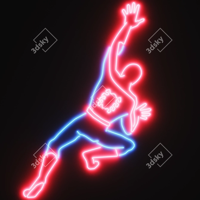 Spiderman Neon Sign 3D model image 1