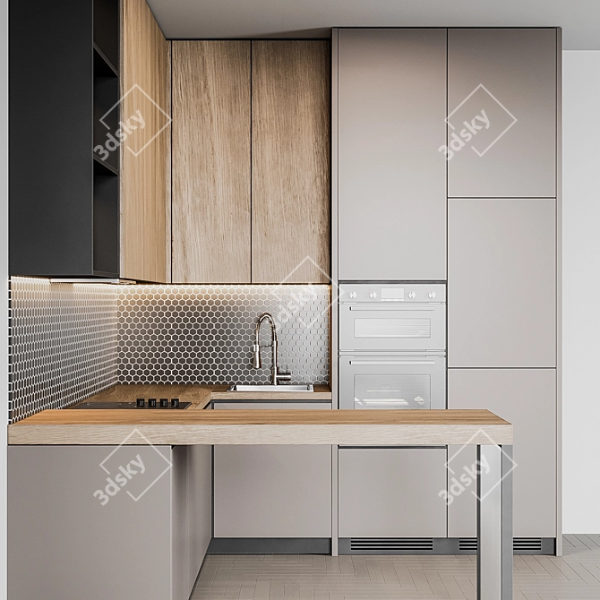  Modern51 Kitchen: Customizable, Stylish & Efficient 3D model image 5