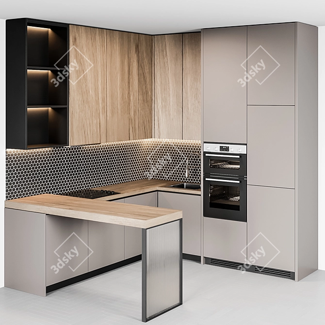  Modern51 Kitchen: Customizable, Stylish & Efficient 3D model image 7
