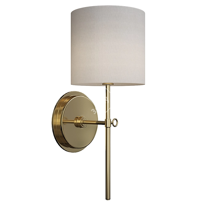 Vintage-inspired Keystick Wall Sconce 3D model image 1