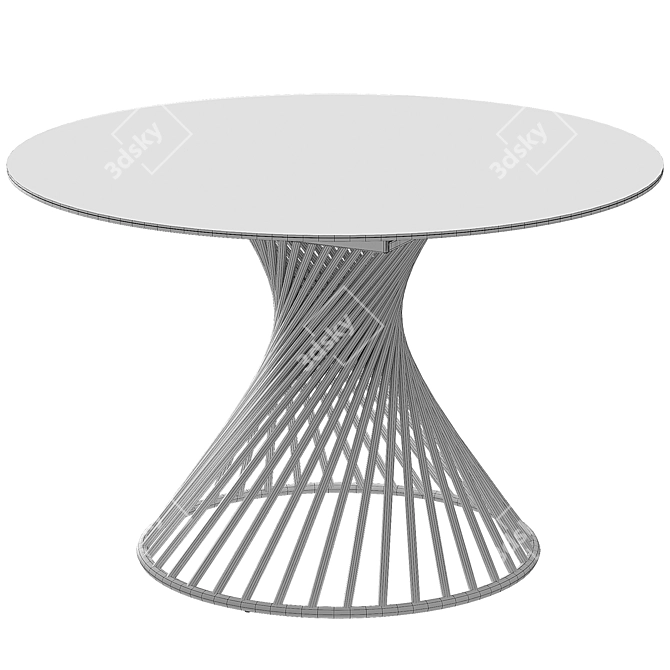 Elegant Tornado White Table 3D model image 2