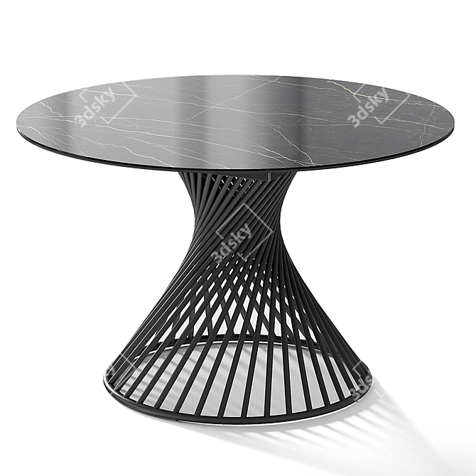 Modern Tornado Black Folding Table 3D model image 1