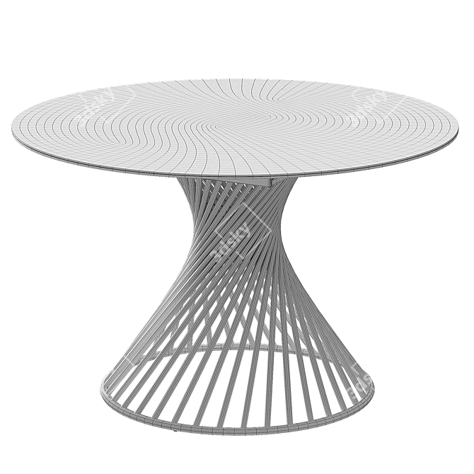 Modern Tornado Black Folding Table 3D model image 2