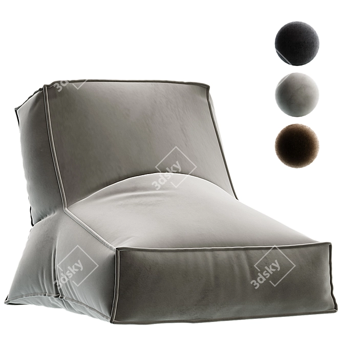 Cozy Comfort Bean Bag 3D model image 2