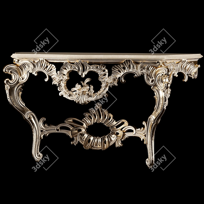 Elegance Reimagined: Rococo Console 3D model image 1