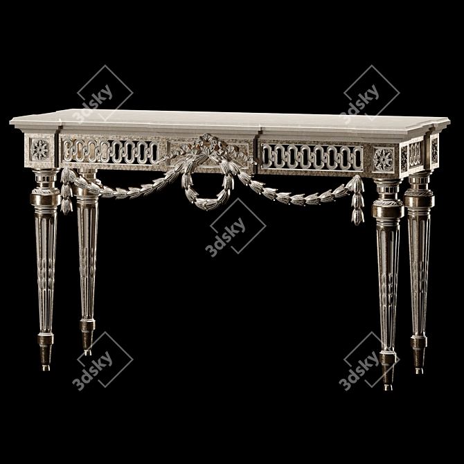 Elegance Reimagined: Rococo Console 3D model image 4