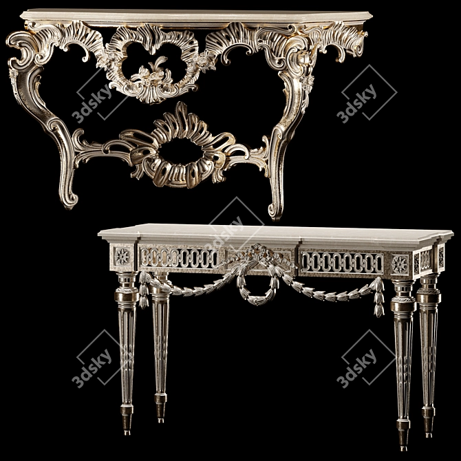 Elegance Reimagined: Rococo Console 3D model image 7