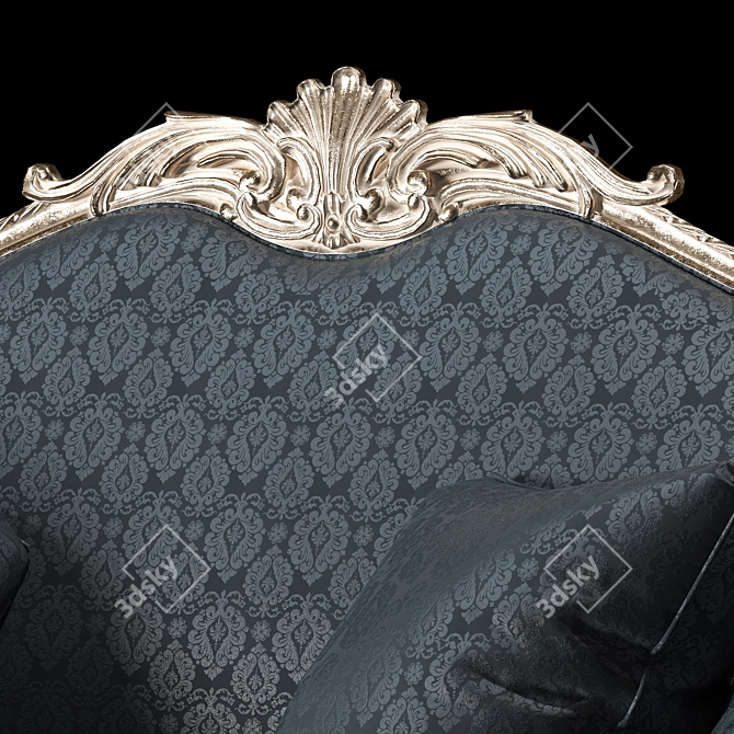 Elegant Rococo Sofa: Exquisite Comfort 3D model image 2