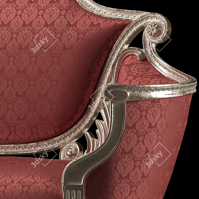 Elegant Rococo Sofa: Exquisite Comfort 3D model image 5