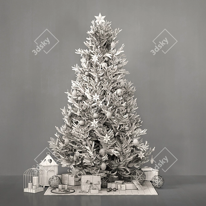 Festive Christmas Decor Set 3D model image 4