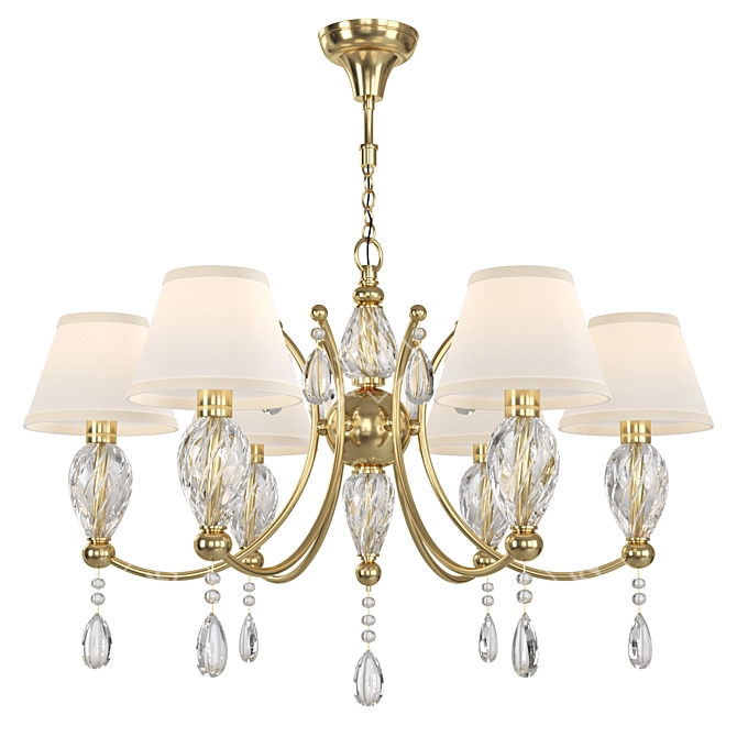 Title: Murano Crystal Pendant Chandelier 3D model image 1