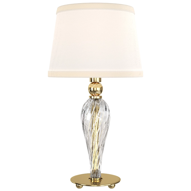 Elegant Murano Table Lamp with Beige Shade 3D model image 1