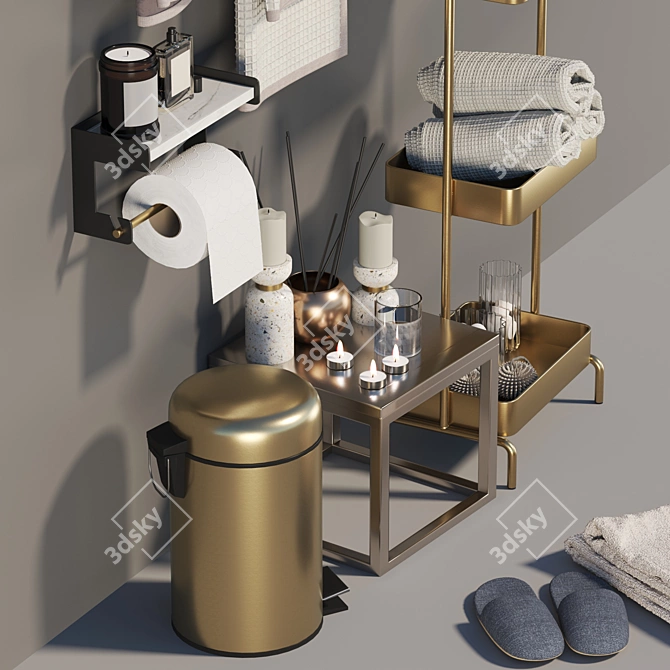 Contemporary Bathroom Accessory Set 3D model image 10