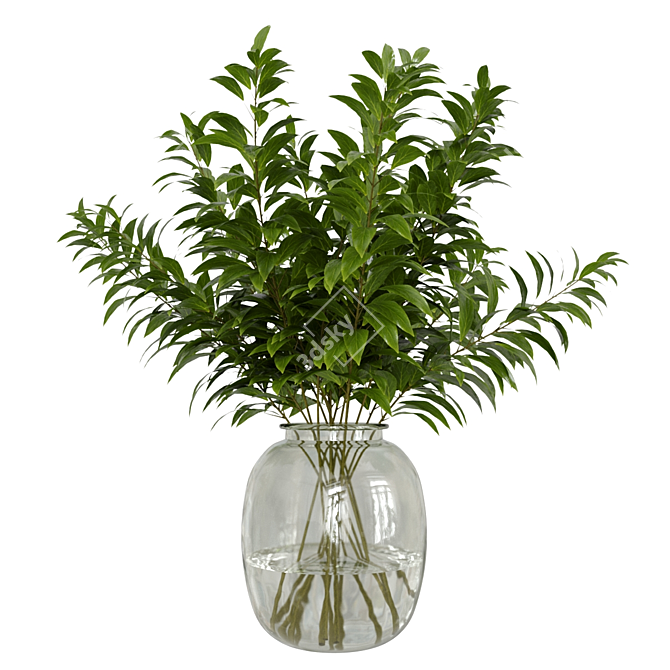 Elegant Olive Stem Bouquet 3D model image 1