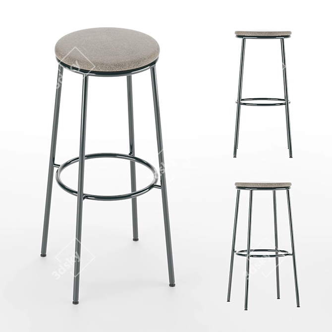 Sleek and Stylish Normann Copenhagen Barstool 3D model image 3