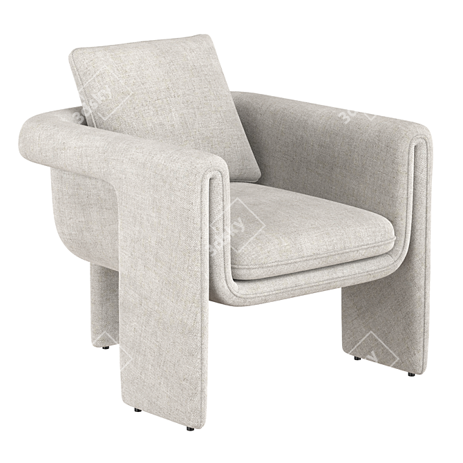 Elegant florica armchair 3D model image 1