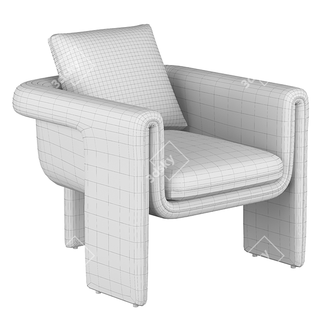 Elegant florica armchair 3D model image 4