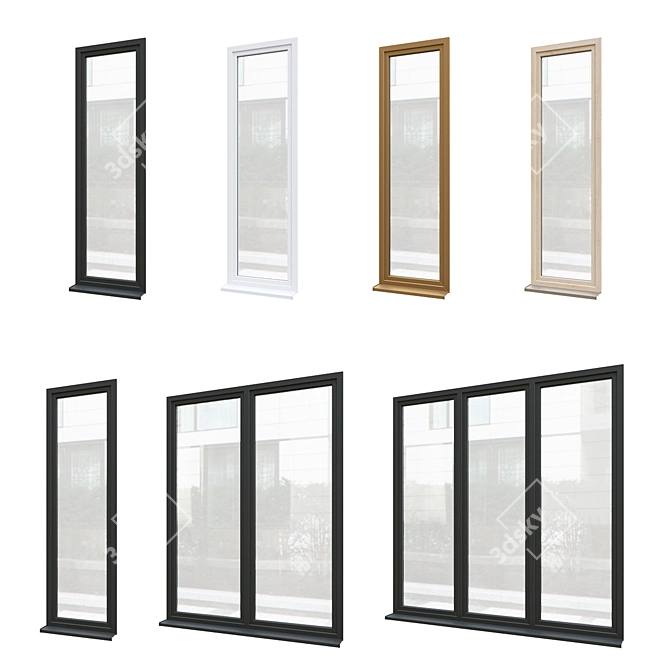 Optimized Exterior Windows v.01 3D model image 1