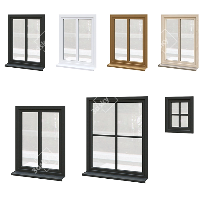 Optimized Exterior Windows v.05 3D model image 1