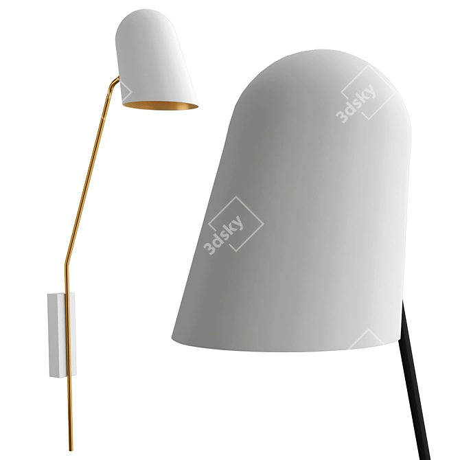 Modern Scandi Tall Wall Light 3D model image 1