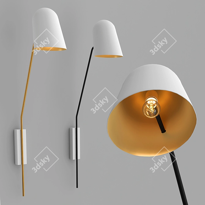 Modern Scandi Tall Wall Light 3D model image 2