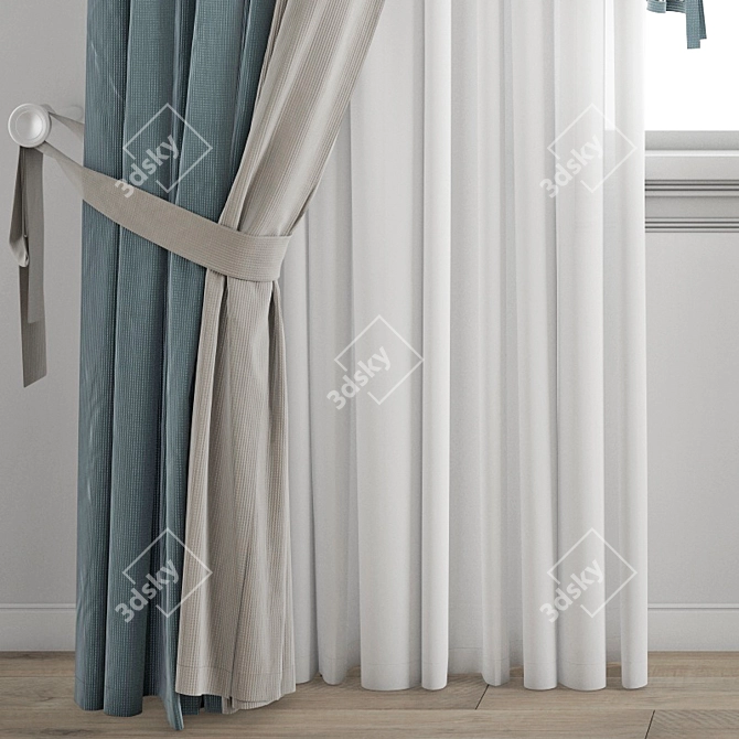 Premium Curtain Model - 3ds Max & Obj 3D model image 2