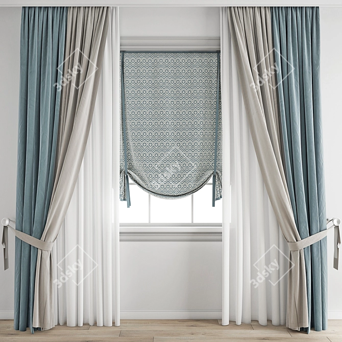 Premium Curtain Model - 3ds Max & Obj 3D model image 6