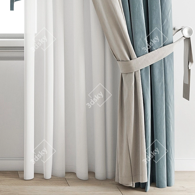 Premium Curtain Model - 3ds Max & Obj 3D model image 8