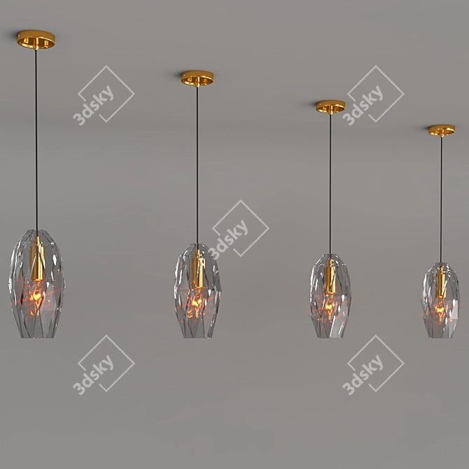 Modern White Design Lamp 3D model image 2