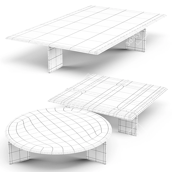 Minotti Keel Coffee & Side Tables - Elegant Italian Design 3D model image 2