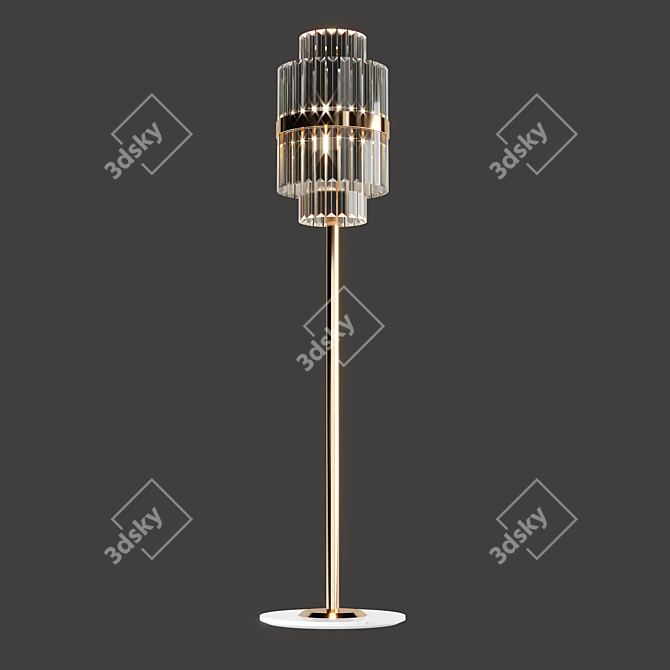 Elegant Liberty Brass Floor Lamp 3D model image 3